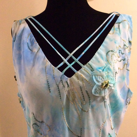 Vintage Les Modes Jolibel watercolour dress - Picture 6 of 16